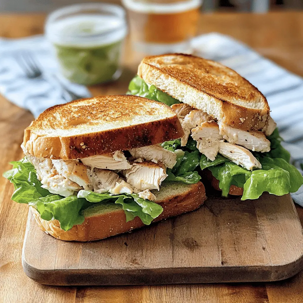 Upgrade your lunch with these Chicken Caesar Salad Sandwiches! Packed with tender chicken, crisp romaine, and a creamy dressing all nestled in soft bread, they’re a flavor-packed twist on a classic favorite. Perfect for picnics or quick meals! Save this recipe for your next gathering or weekday lunch!