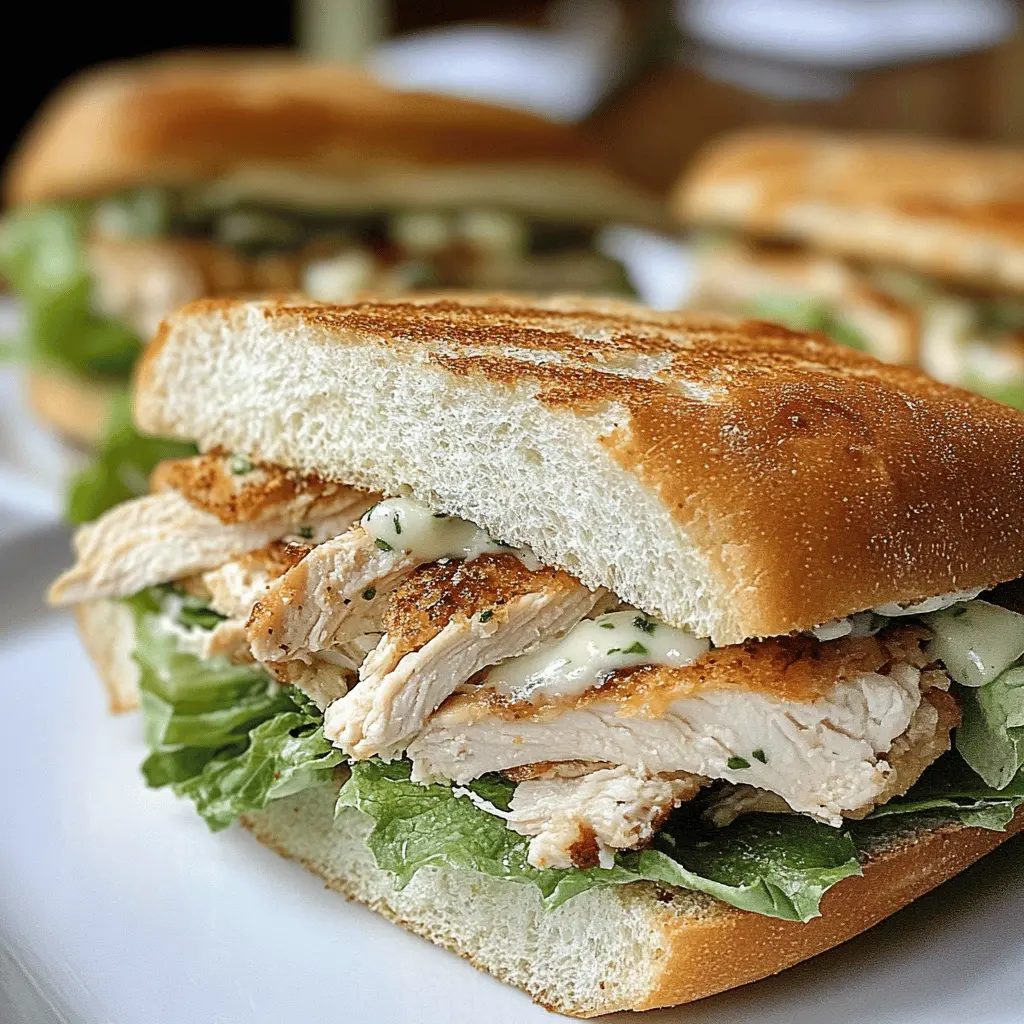 Looking for a quick and delicious meal? These Chicken Caesar Sandwiches are perfect for lunch or dinner! Packed with tender chicken, fresh romaine, and creamy Caesar dressing, each bite offers a delightful crunch. Great for picnics or a family meal, don't forget to save this recipe for your next gathering!