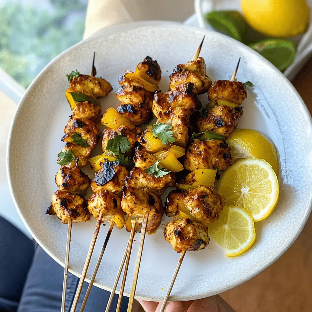 Fire up the grill for mouthwatering Chicken Kabobs marinated in a zesty ginger lemon blend! This simple yet flavorful recipe brings a fresh twist to your cookout, featuring juicy chicken and vibrant veggies. Perfect for summer barbecues or a cozy family dinner. Save this recipe for your next gathering and impress your guests with these delicious kabobs!
