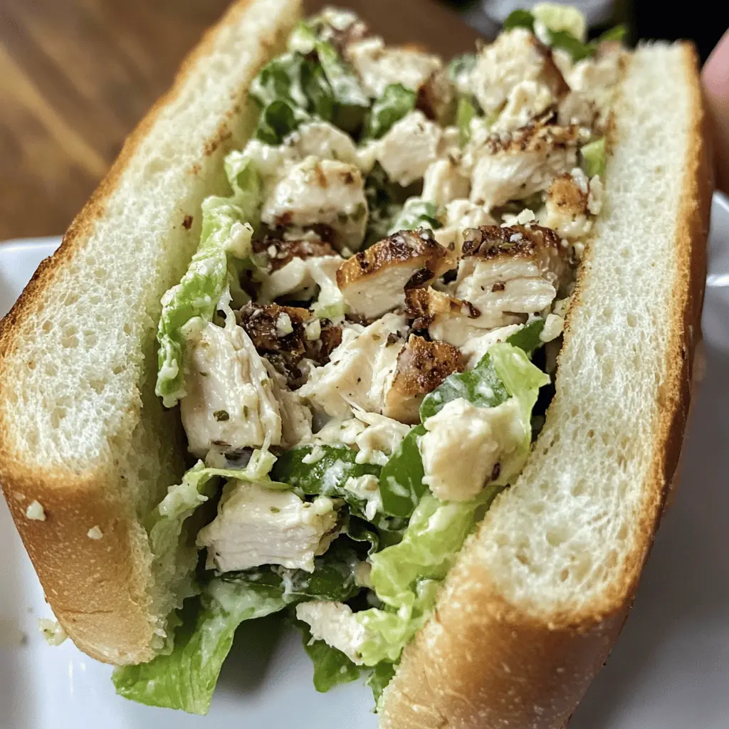 These Chopped Chicken Caesar Salad Sandwiches are the perfect blend of crisp greens, tender chicken, and creamy dressing, all nestled between fresh bread. Ideal for lunch or a quick dinner, this recipe is full of flavor and easy to whip up! Save it now for your next meal prep or picnic idea!