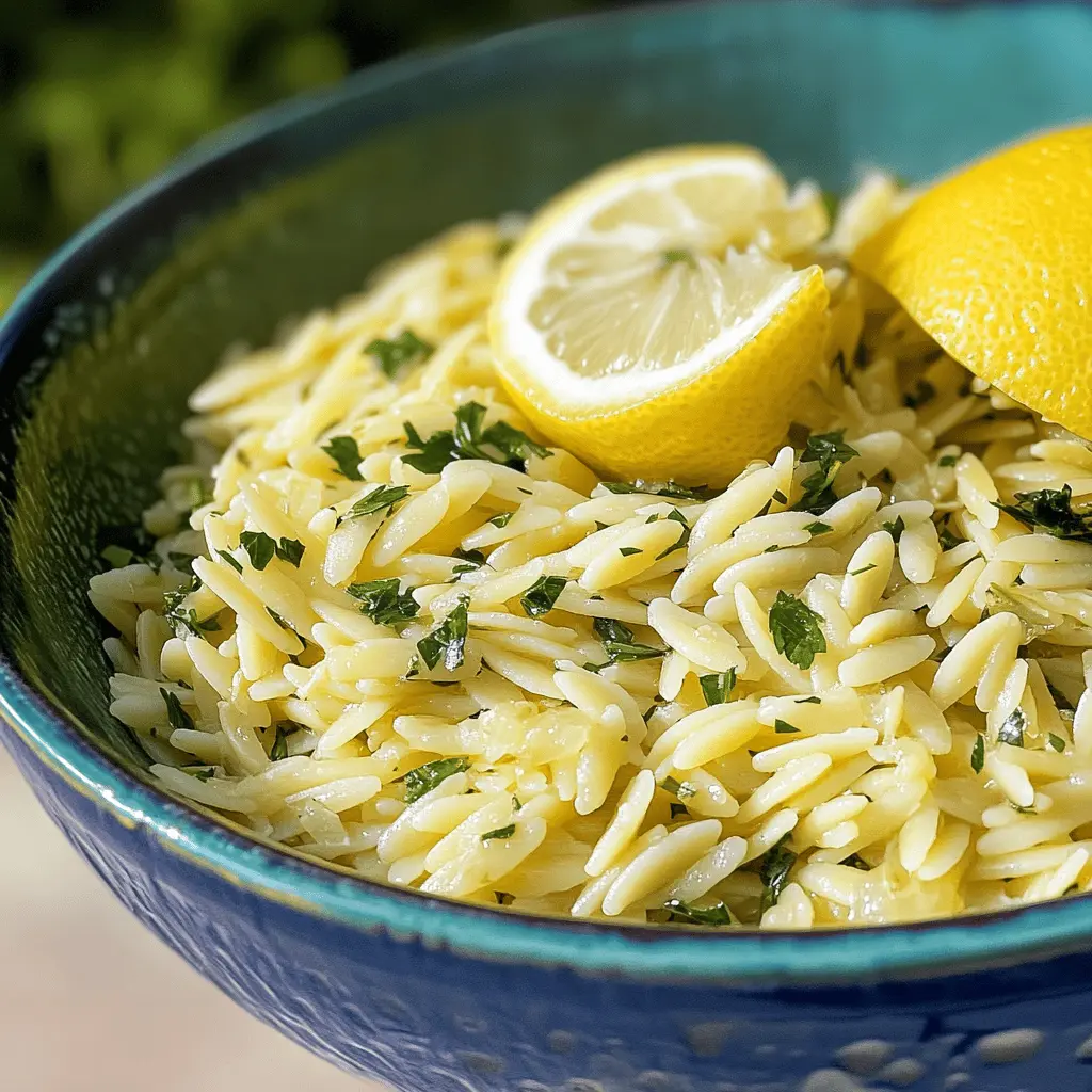 Brighten up your meal with this Greek Orzo with Lemon and Herbs! This refreshing dish combines tender orzo, zesty lemon, and a blend of fresh herbs for a burst of flavor. Perfect as a light lunch or a side dish at your next gathering. Save this recipe to enjoy a taste of the Mediterranean anytime you need a quick and delicious meal!