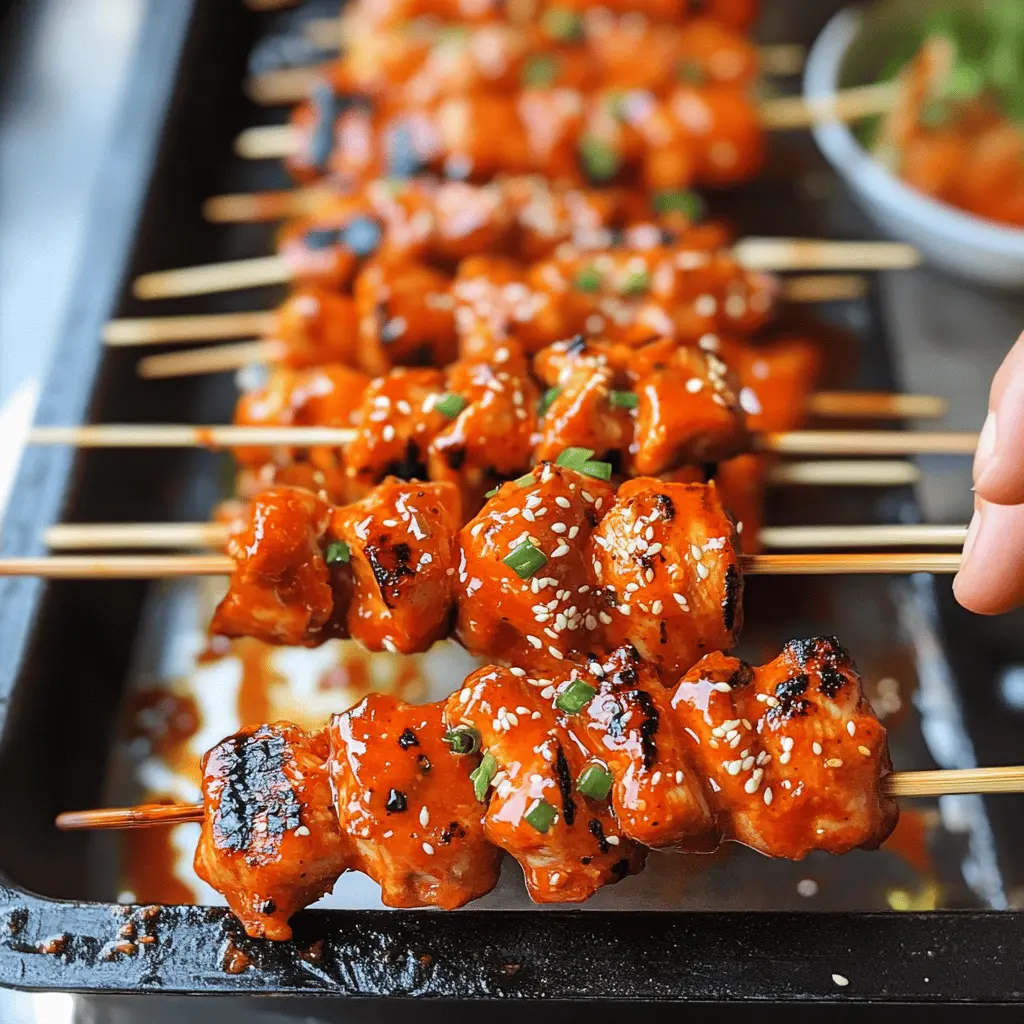 Get ready to fire up the grill with these mouthwatering Korean Chicken Skewers! Bursting with bold flavors from soy sauce, garlic, and sesame oil, these skewers are perfect for summer barbecues or a cozy dinner. Easy to make and absolutely delicious, save this recipe to impress your friends and family at your next get-together!