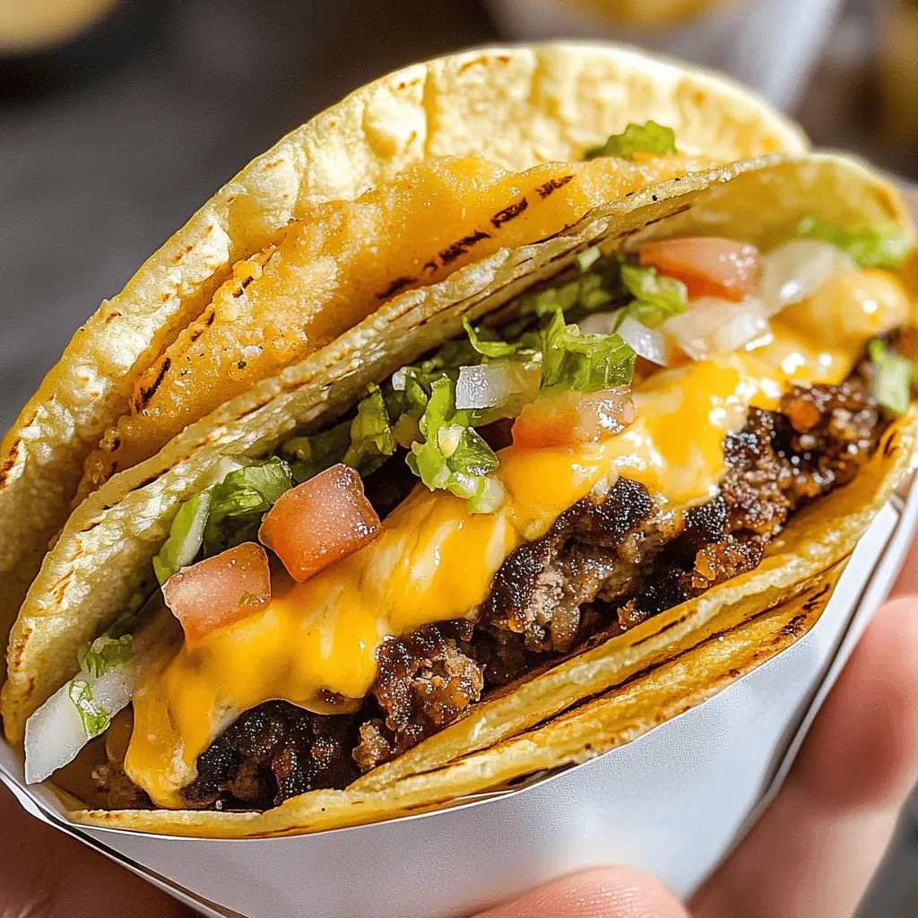 Looking for a fun twist on taco night? These Smash Burger Tacos combine juicy burger patties with all your favorite taco toppings, creating a delicious fusion of flavors. Ready in no time, they're perfect for game day or family dinner! Save this recipe for a crowd-pleasing meal everyone will enjoy!