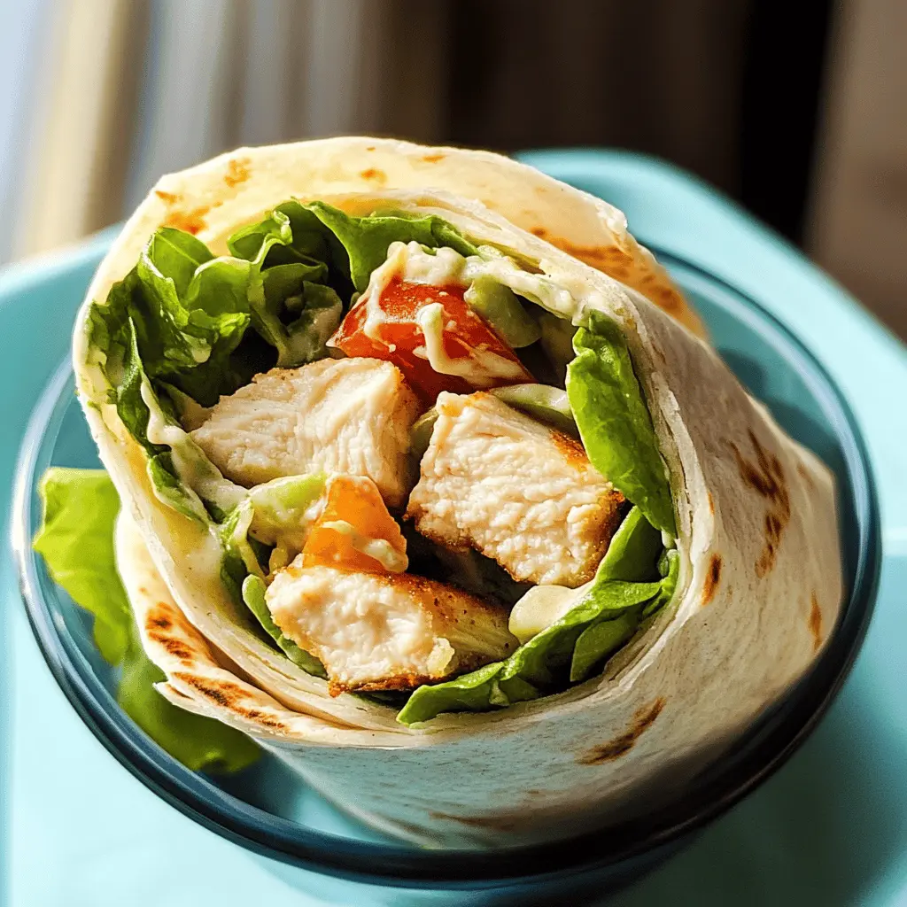 Wrap your taste buds around this Spicy Chicken Caesar Salad Wrap! Packed with tender, spicy chicken, crisp romaine, and zesty Caesar dressing, this wrap is perfect for a quick lunch or a light dinner. It's a delightful blend of flavors and textures, making it a refreshing choice any day. Save this recipe for your meal prep or outdoor picnics!