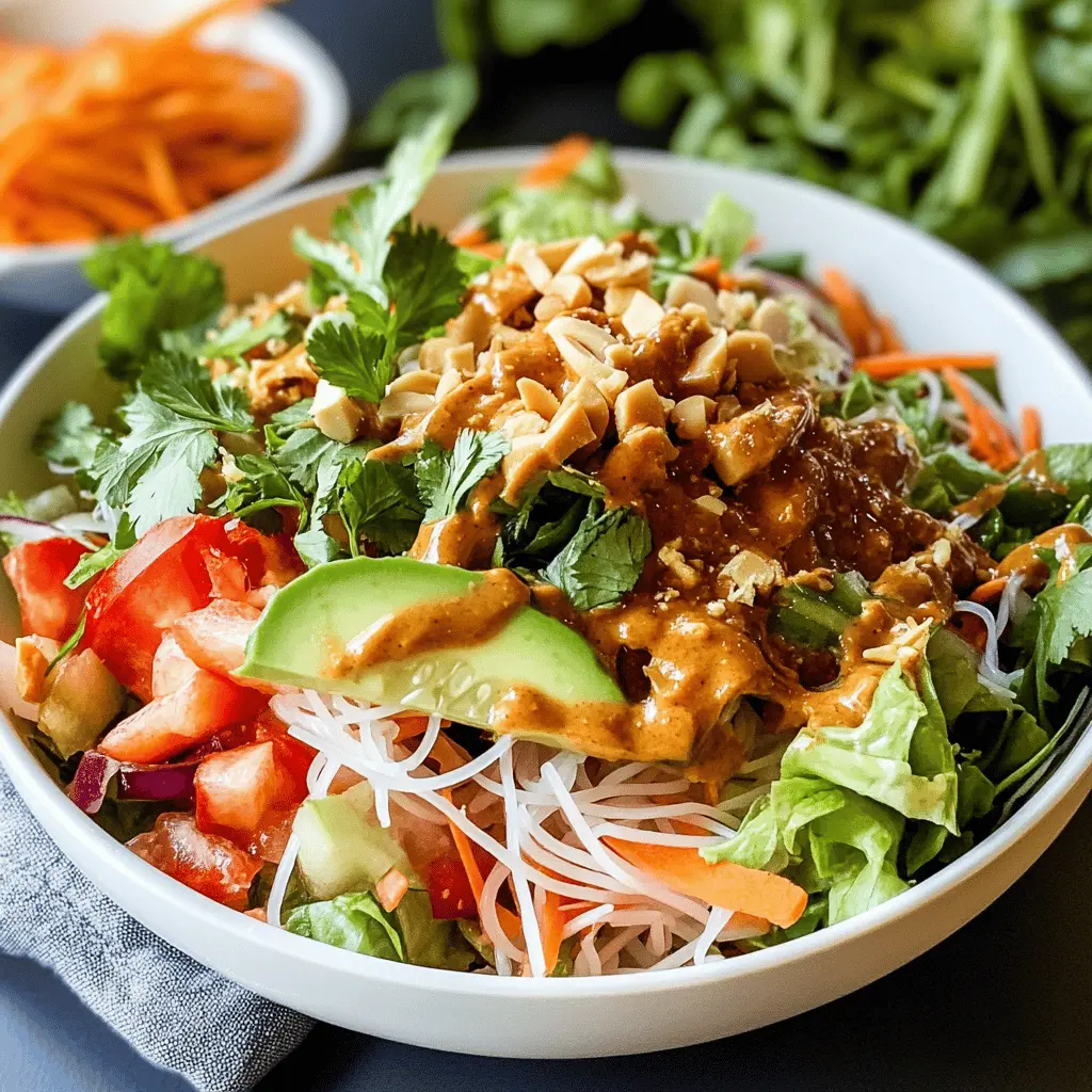 Fresh and vibrant, this Spring Roll Salad with Peanut Dressing is a delightful twist on traditional flavors! Loaded with crisp veggies, rice noodles, and a creamy, homemade peanut dressing, it's perfect for a light lunch or a refreshing side dish. Save this recipe to bring bright colors and bold tastes to your next gathering or meal prep day!
