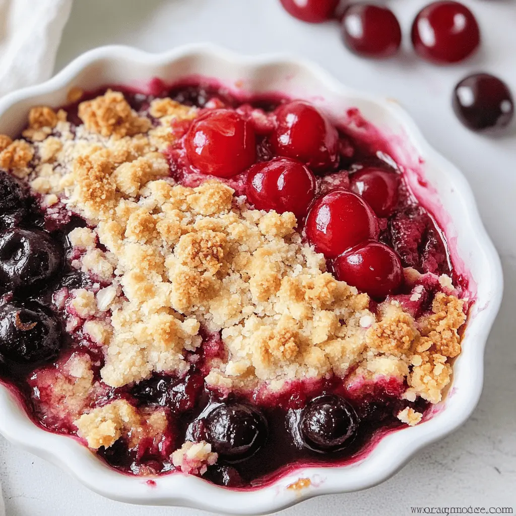 Treat yourself to the warm and comforting flavors of this homemade cherry crumble! With juicy cherries and a buttery, crumbly topping, it’s perfect for dessert or a cozy gathering. Serve it warm with a scoop of vanilla ice cream for an unforgettable experience. Save this recipe and enjoy this delightful treat on weekends or special occasions!