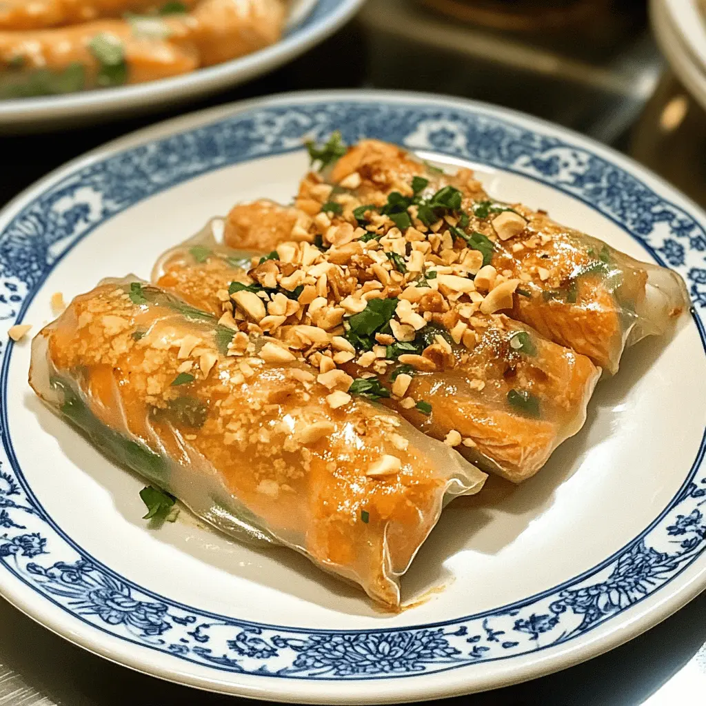 These Vietnamese Baked Salmon Spring Rolls are a fresh twist on a classic favorite! Packed with tender salmon, vibrant veggies, and fragrant herbs, these rolls are baked to crispy perfection for a healthier option. Perfect for appetizers, party snacks, or a light lunch. Save this recipe and impress your friends at your next gathering!