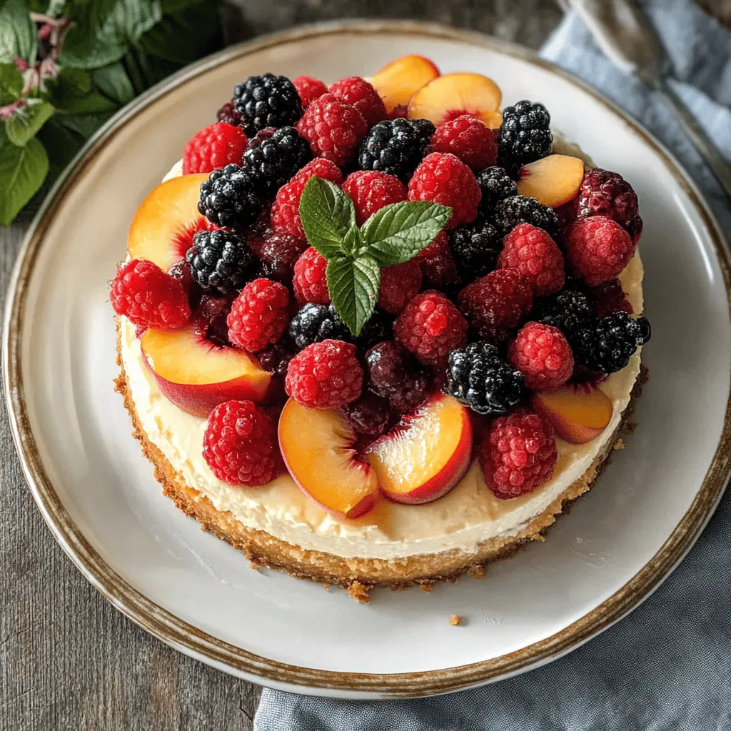 Easy Summer Berry and Peach Cheesecake Recipe