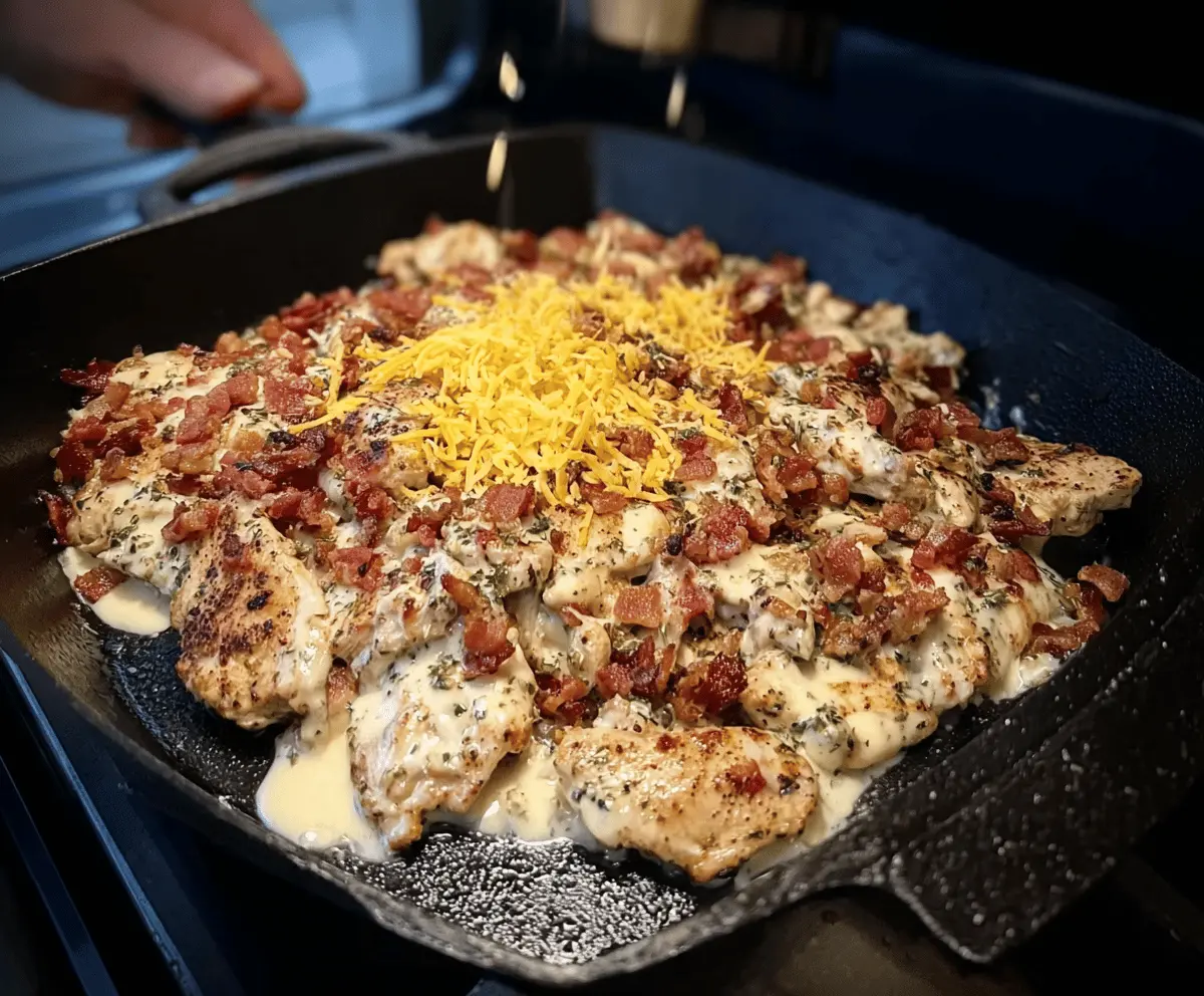 Easy Blackstone Chicken Bacon Ranch Skillet Recipe