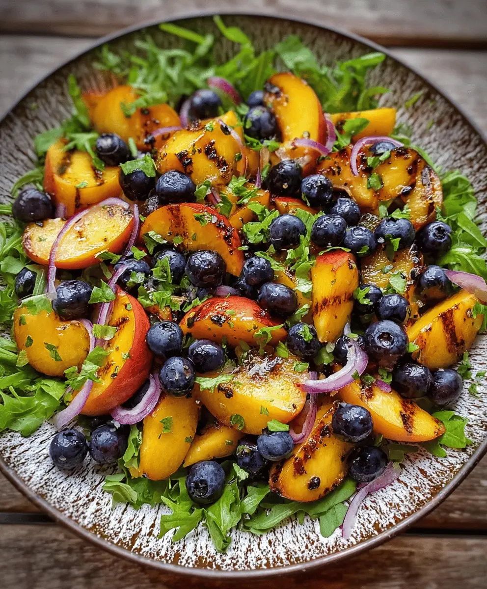 Easy Grilled Peach and Blueberry Salad Recipe