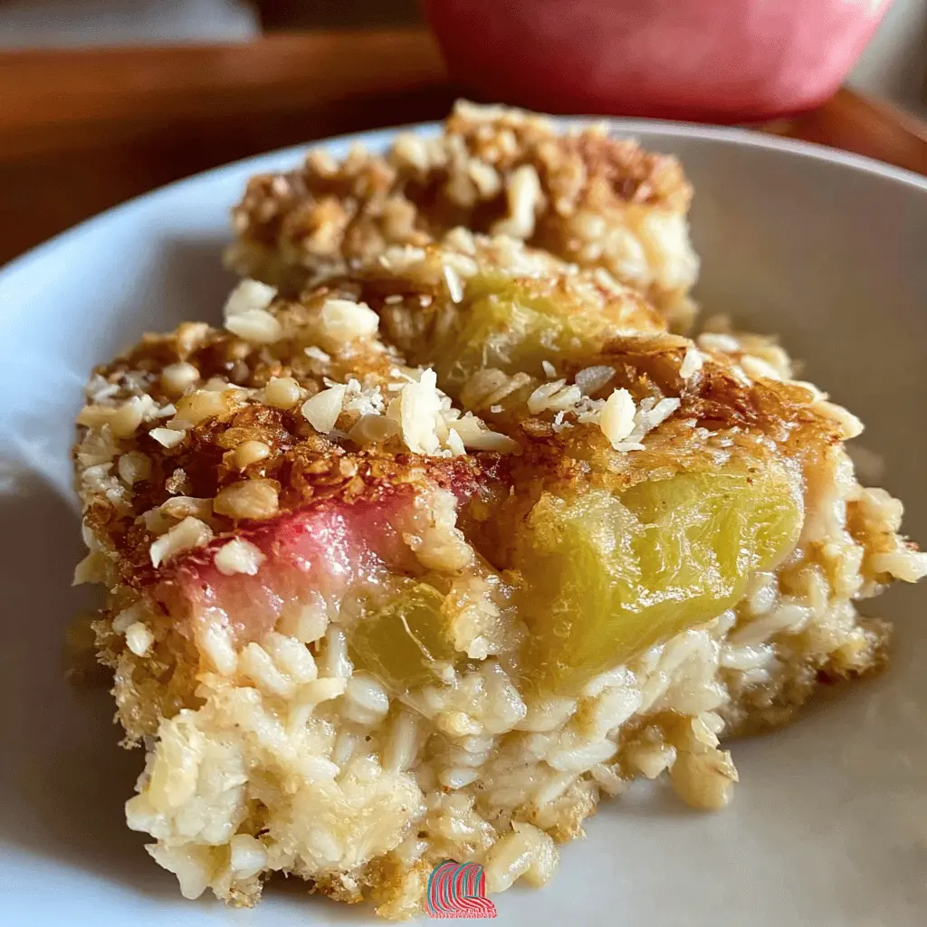 Easy Lazy Daisy Rhubarb Oatmeal Cake