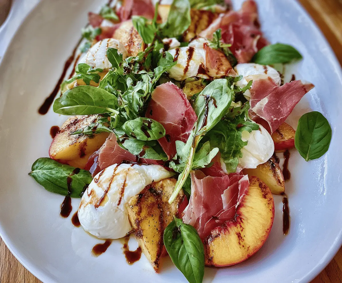 Easy Grilled Nectarine Burrata Prosciutto Salad