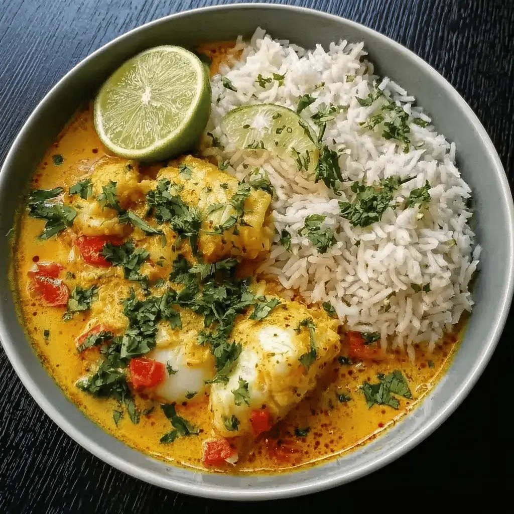 Easy Coconut Lime Fish Curry with Jasmine Rice