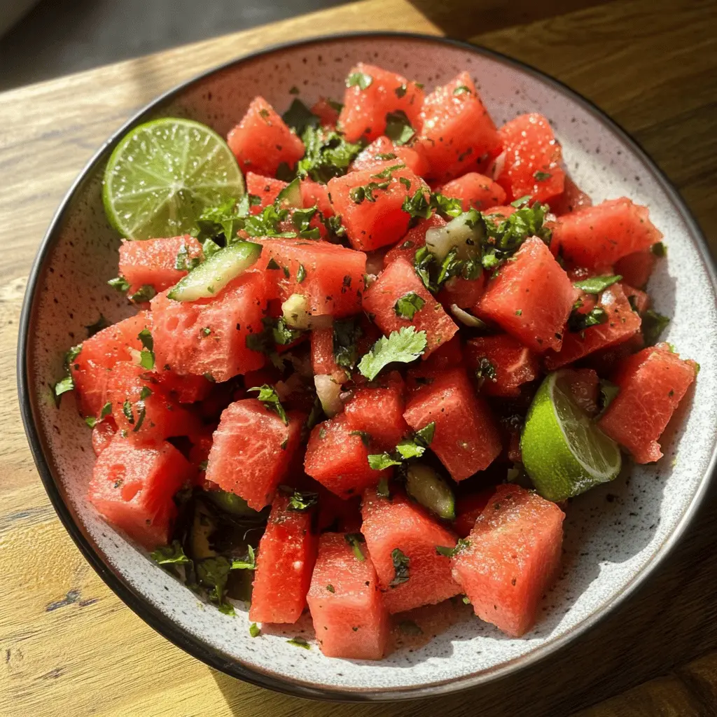 Refreshing Spicy Watermelon Salad with Lime and Cilantro