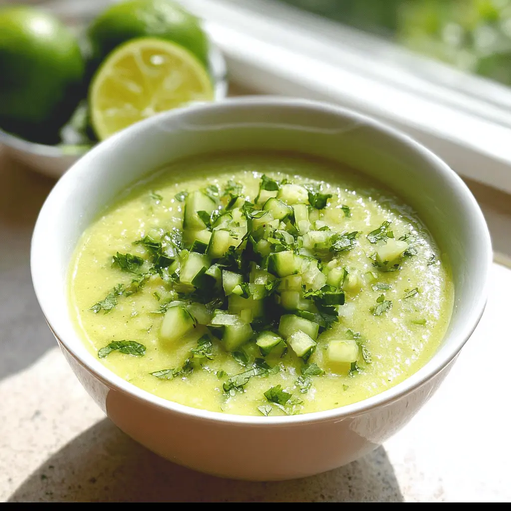 Cold Thai Cucumber Avocado Soup with Fresh Relish