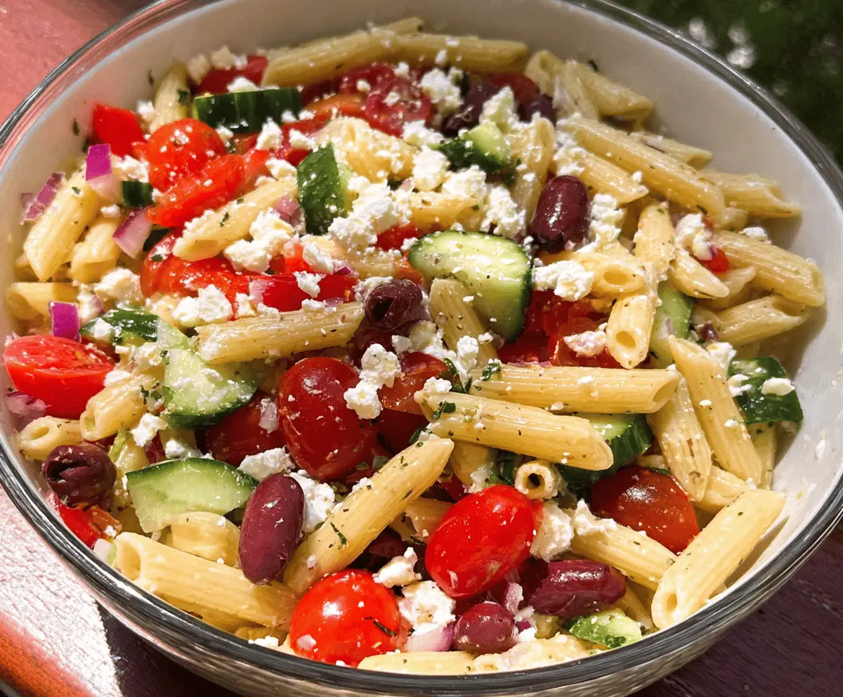 Easy Greek Pasta Salad Recipe for Summer