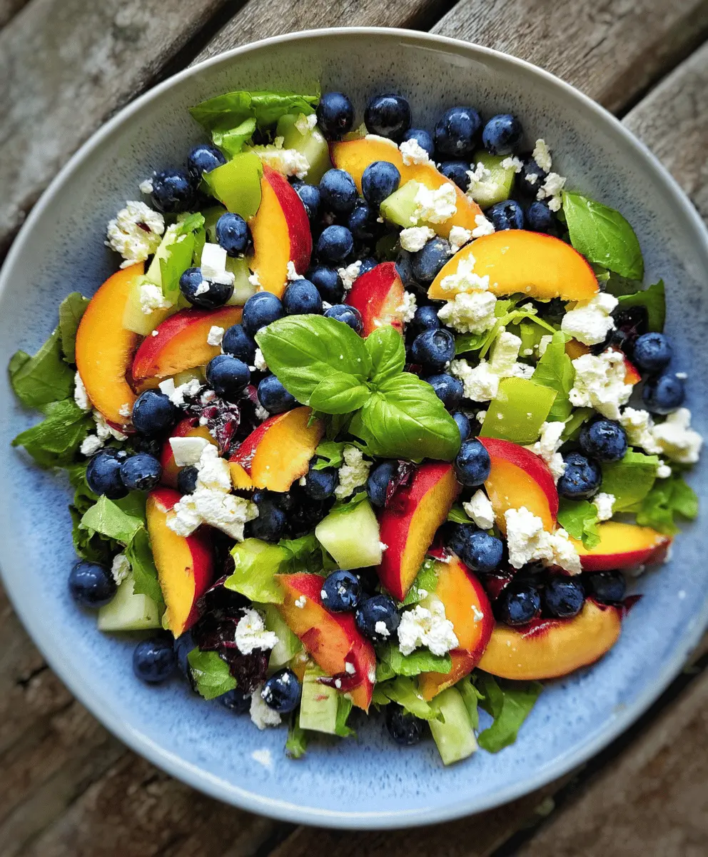 Easy Blueberry Peach Feta Salad Recipe