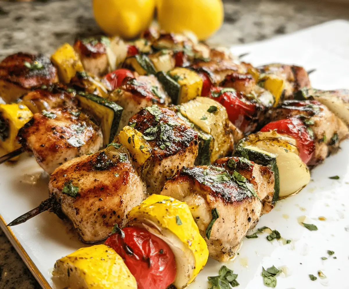 Easy Grilled Garlic Balsamic Chicken Kabobs