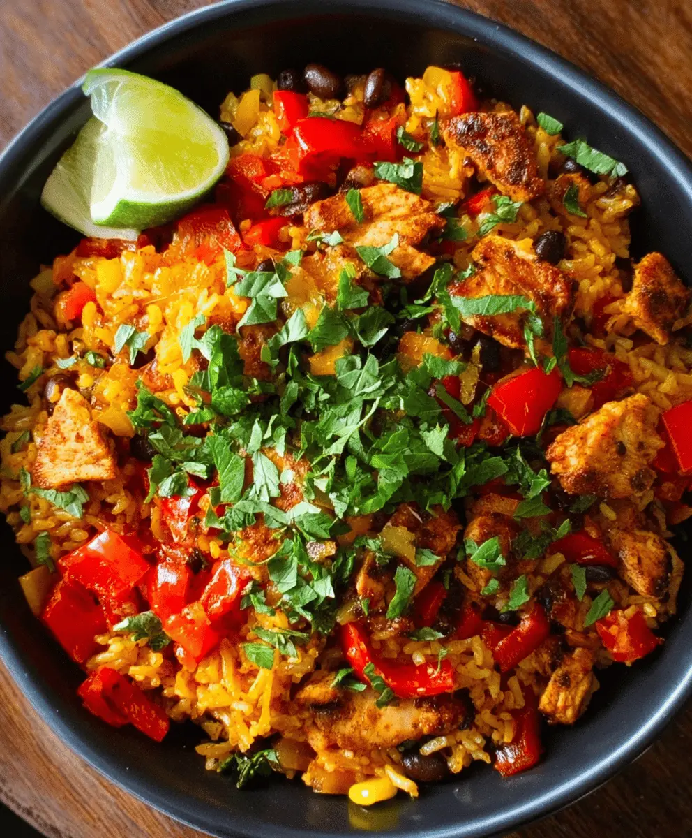 Easy One-Pan Chicken Fajita Rice Bowl