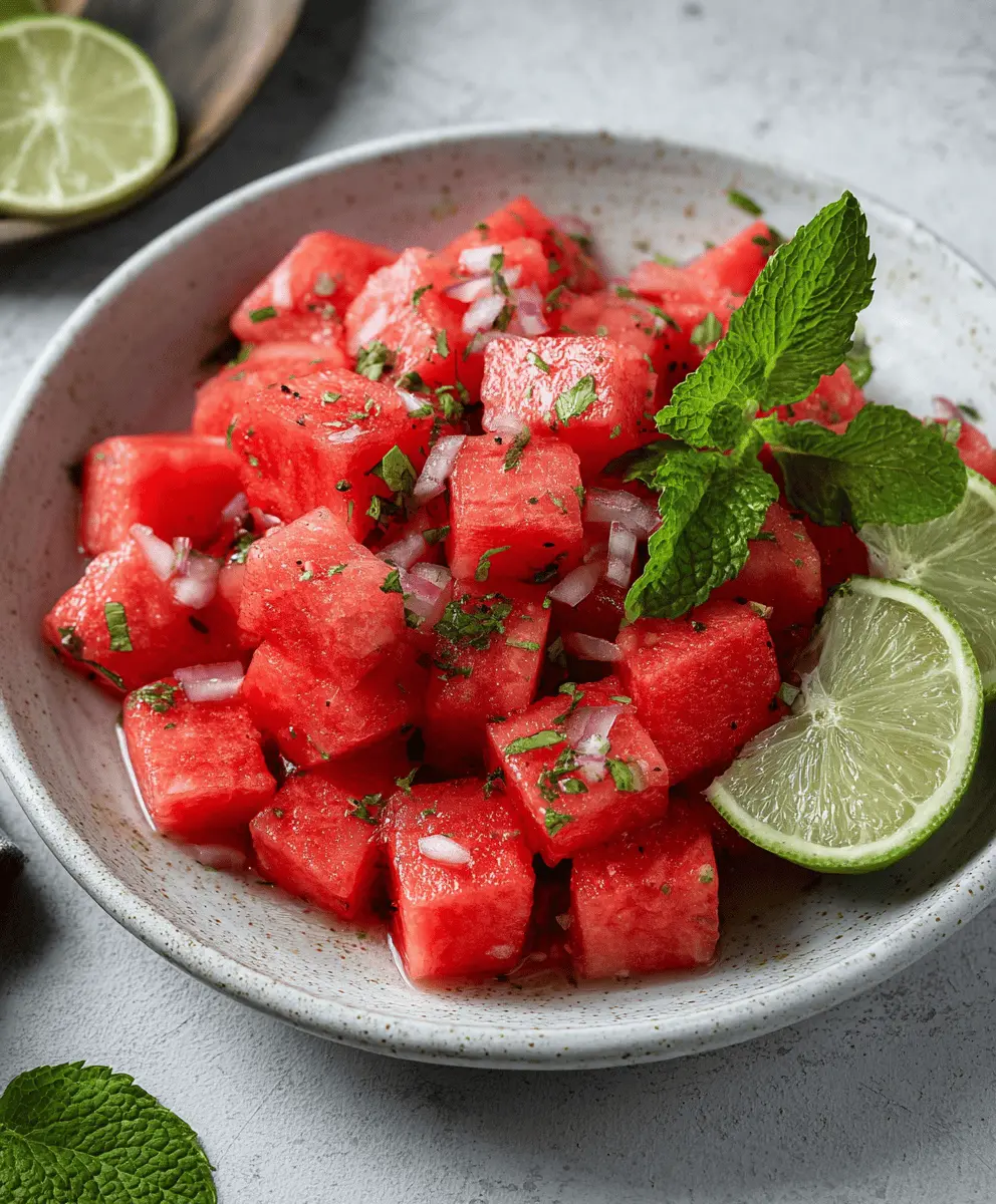 Easy Mint and Lime Watermelon Salad Recipe