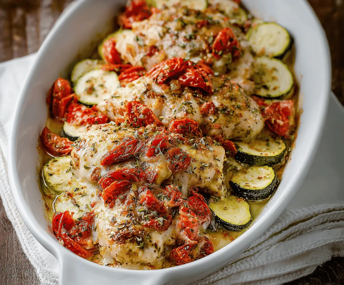 Easy Mediterranean Chicken Zucchini Bake