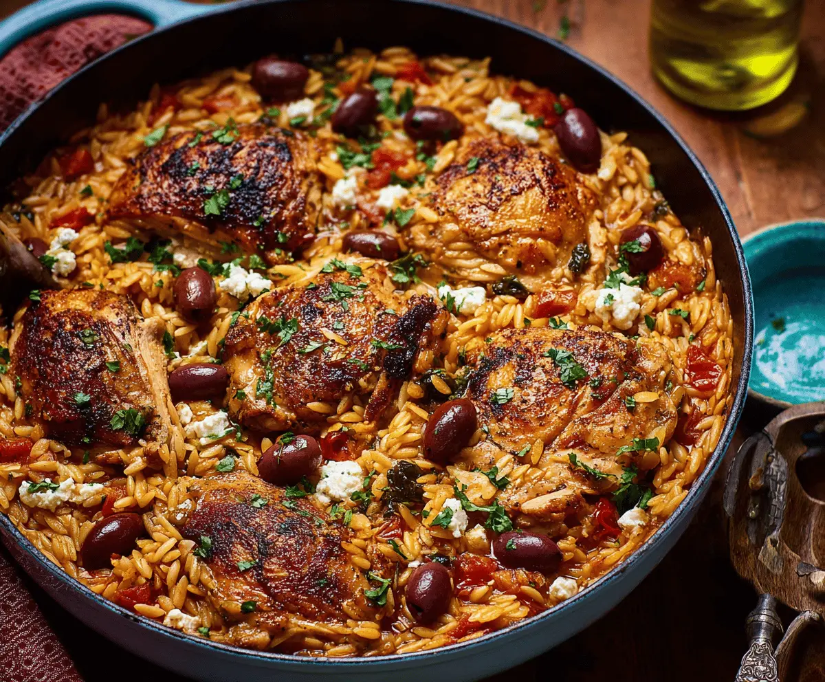 Easy One-Pot Mediterranean Chicken Orzo