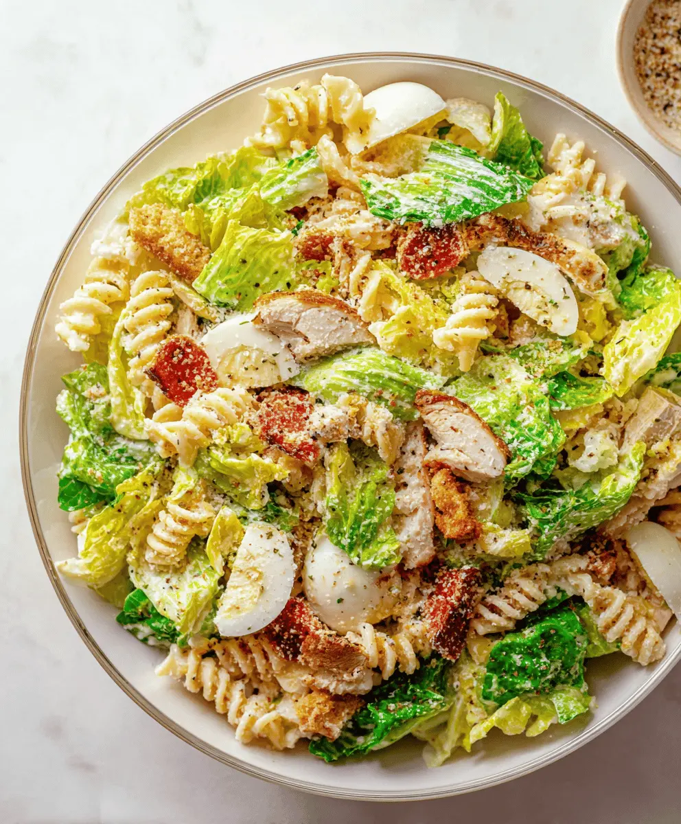 Easy Caesar Pasta Salad Recipe with Creamy Dressing