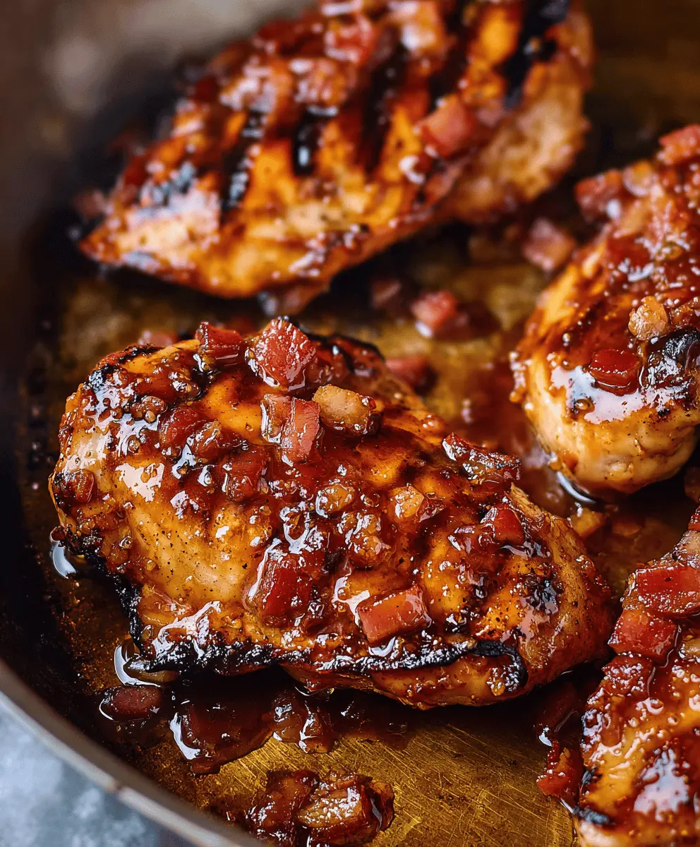 Grilled Chicken with Spicy Honey Bacon Glaze