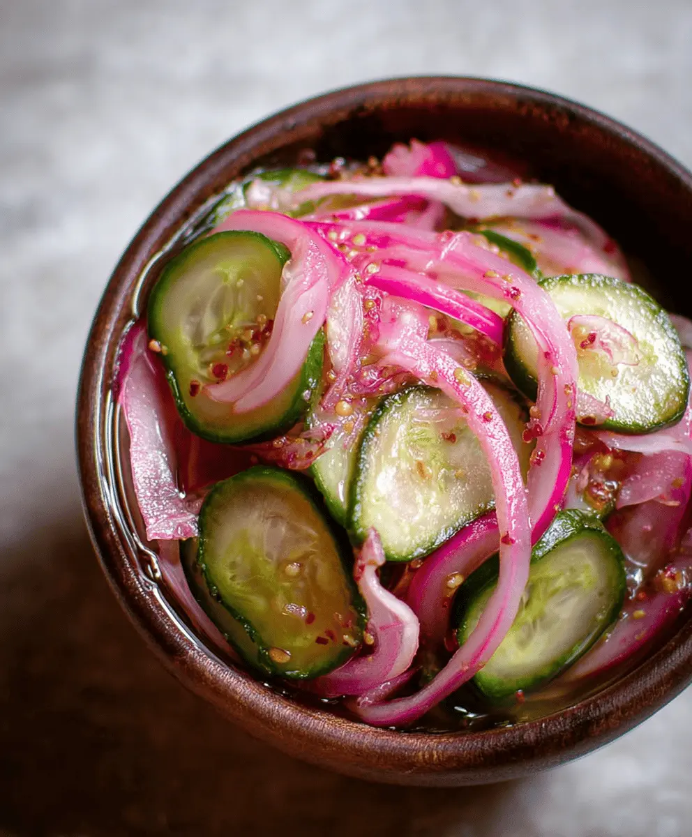 Easy Crispy Pickled Red Onions and Cucumbers