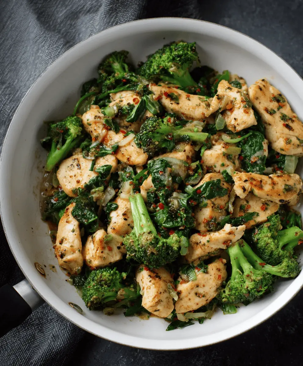 Easy Garlic Chicken with Broccoli and Spinach