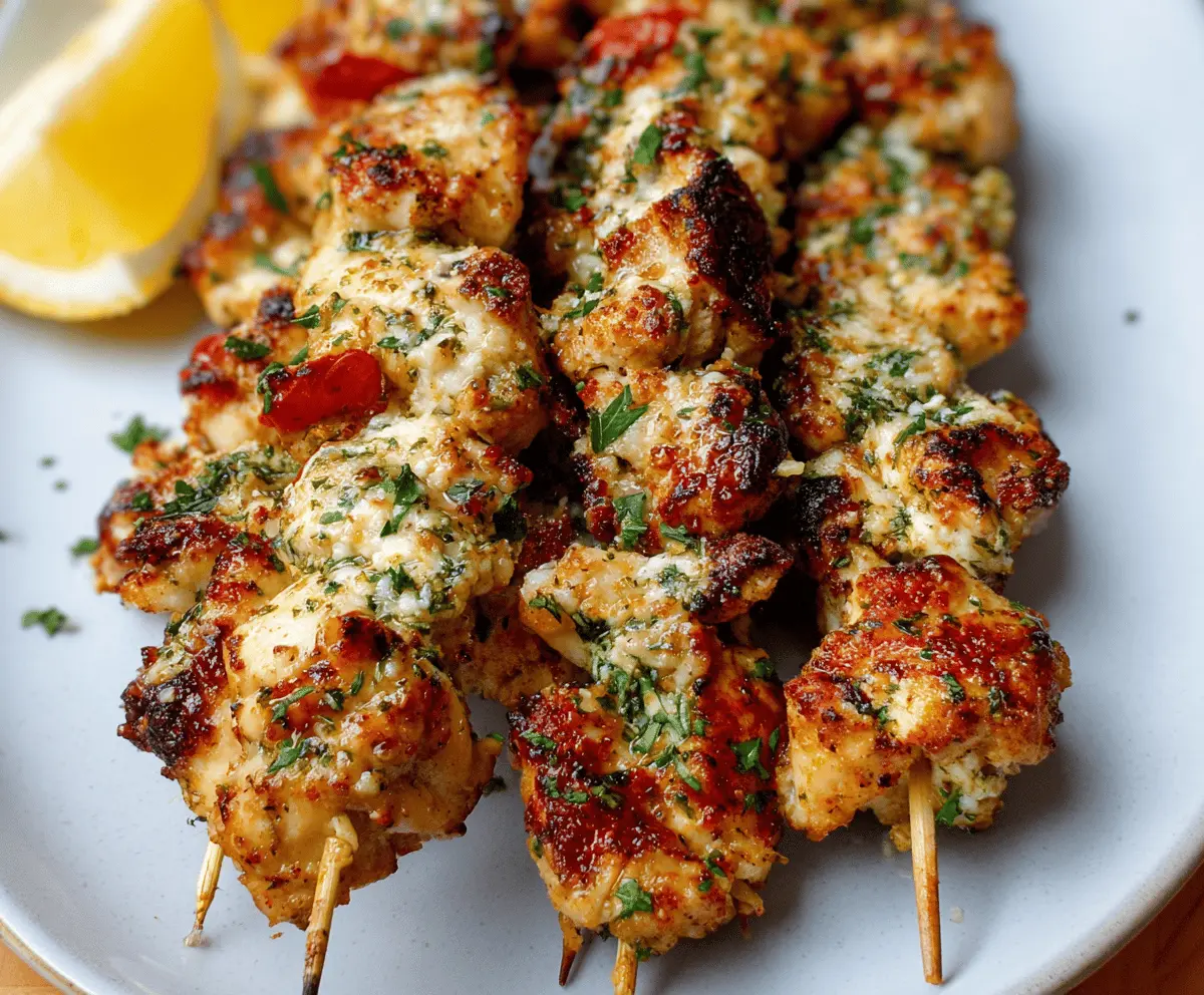 Easy Garlic Parmesan Chicken Skewers Recipe