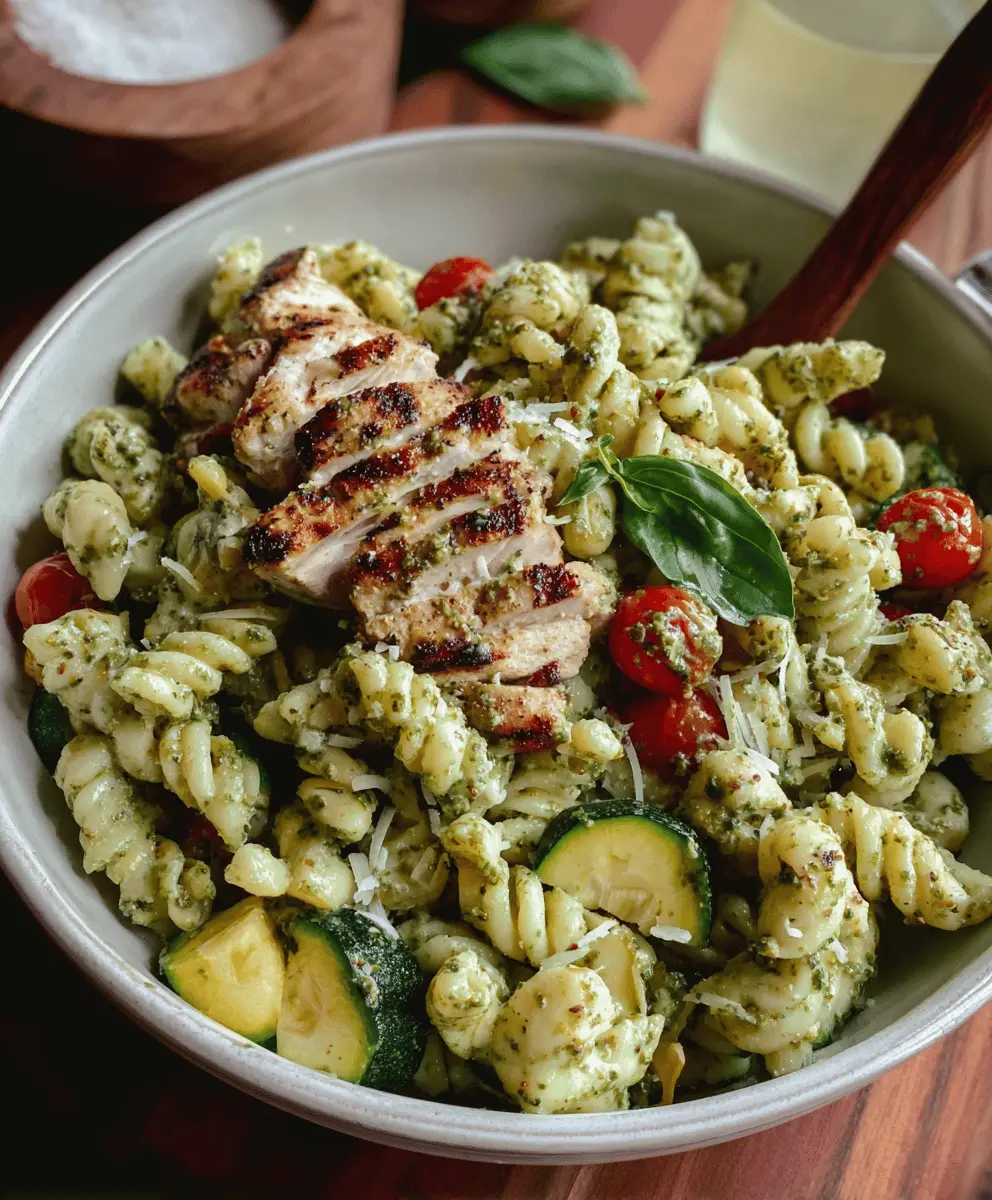 Easy Pesto Pasta with Juicy Grilled Chicken