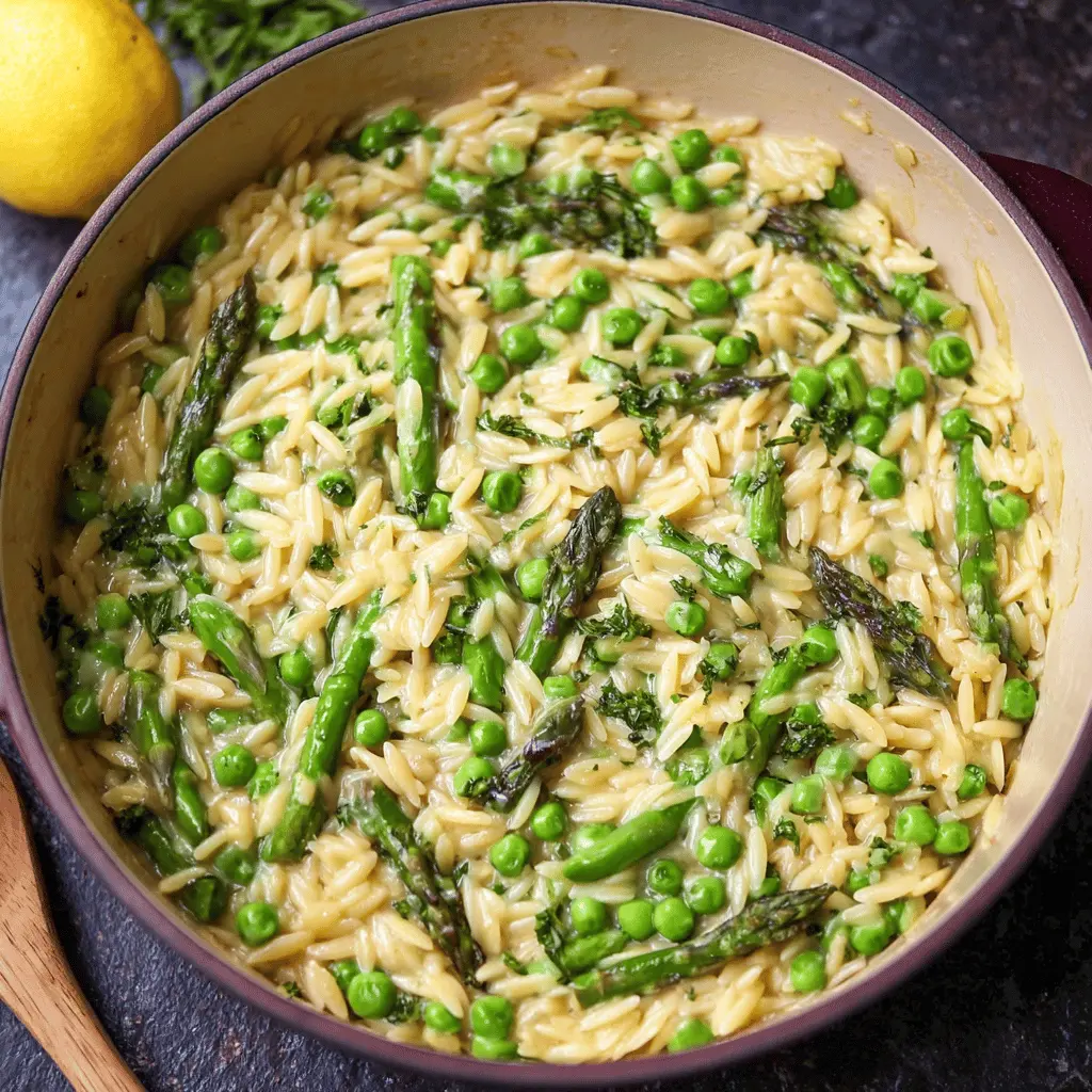Easy One-Pot Orzo with Asparagus and Peas