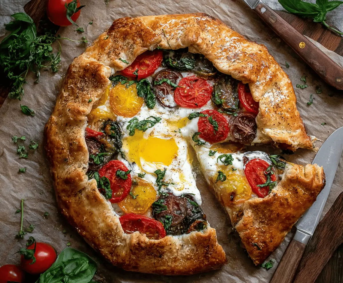 Easy Caprese Galette Recipe with Fresh Mozzarella