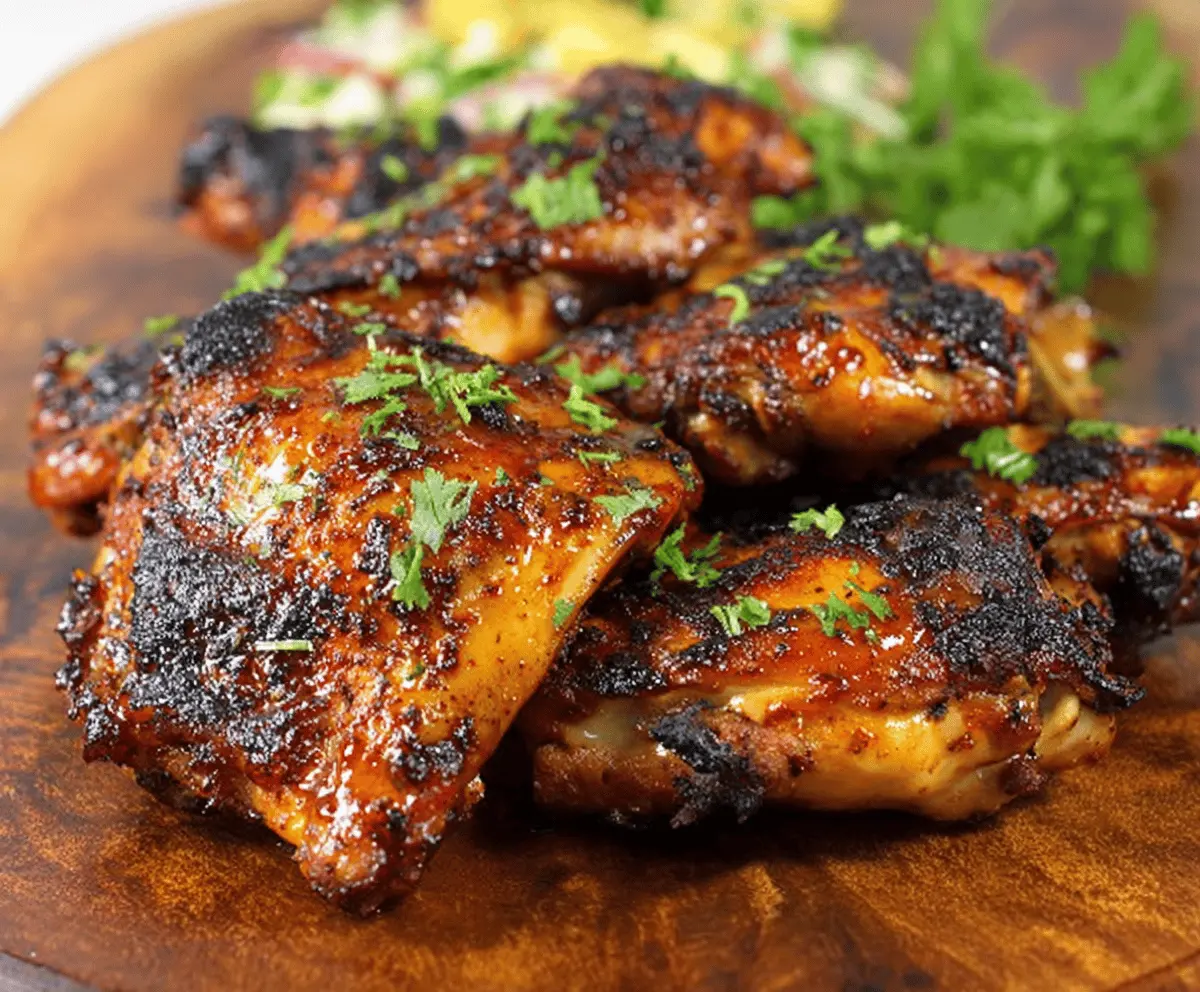 Grilled Chicken Thighs with Spicy Ancho Tequila Glaze