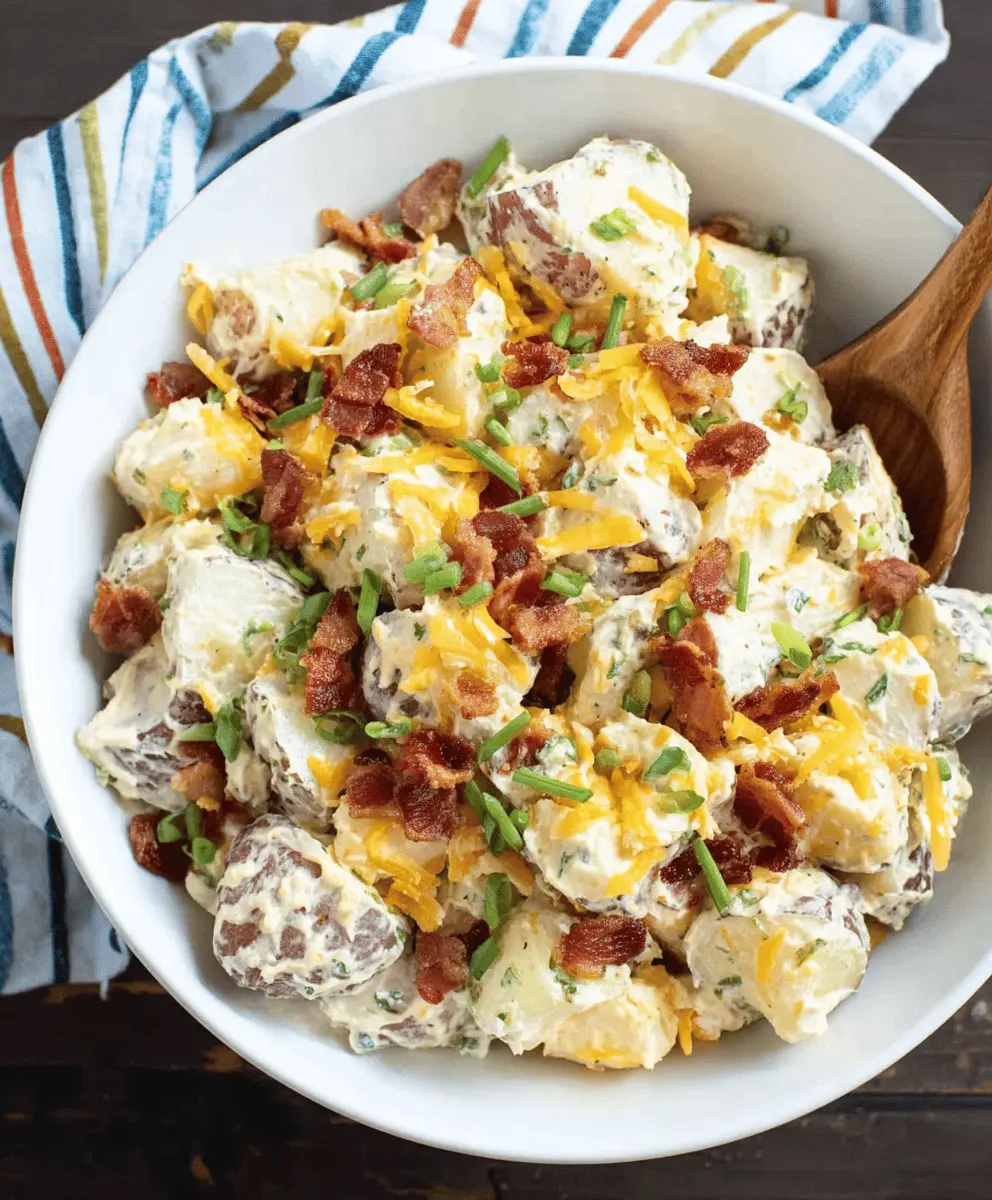 Creamy Cheddar Bacon Ranch Potato Salad Recipe