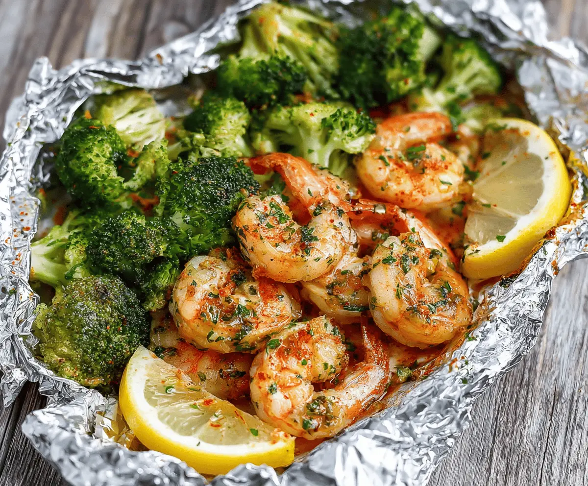 Easy Baked Shrimp and Broccoli Foil Packs