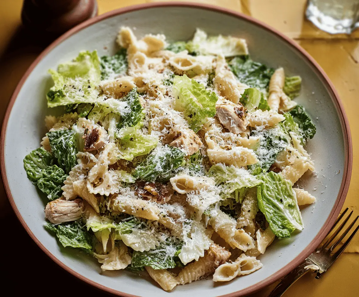 Easy Pasta Caesar Salad Recipe for Summer