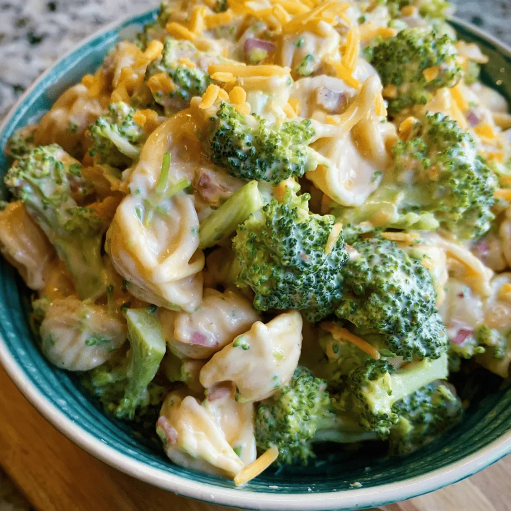 Easy Broccoli Cheddar Pasta Salad Recipe