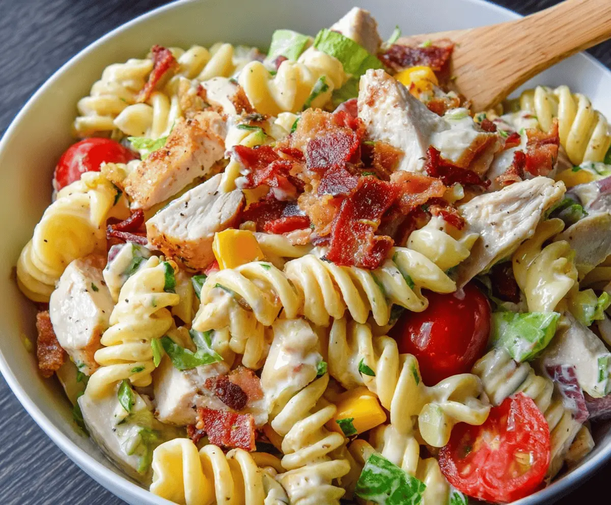 Easy Chicken Club Pasta Salad Recipe