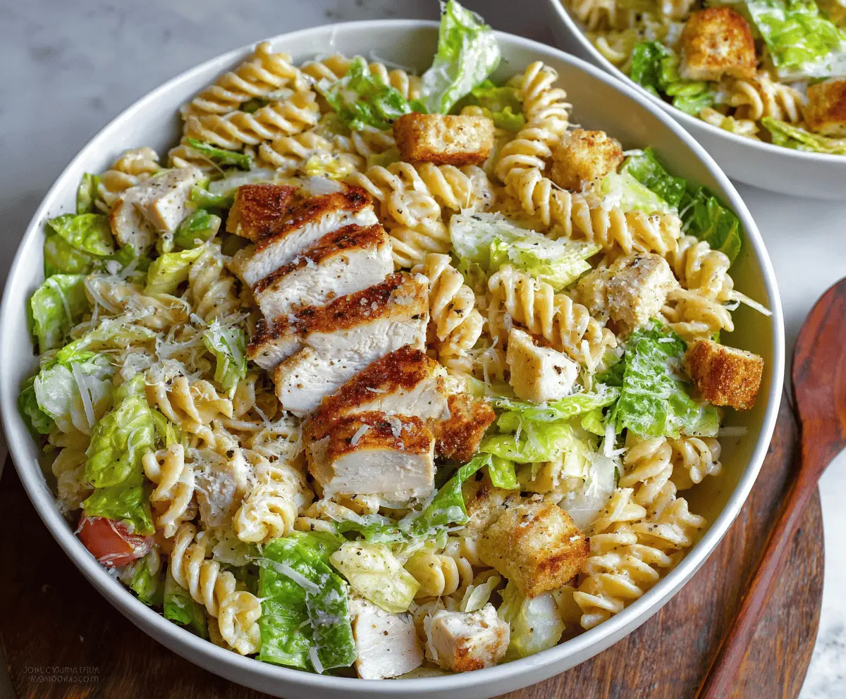 Easy Chicken Caesar Pasta Salad Recipe