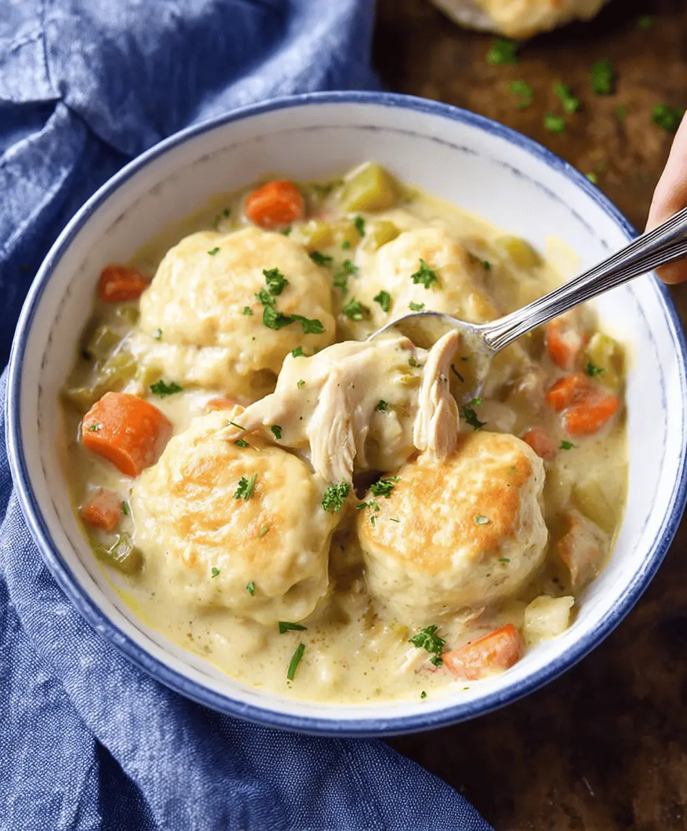 Easy Crockpot Chicken and Dumplings with Canned Biscuits