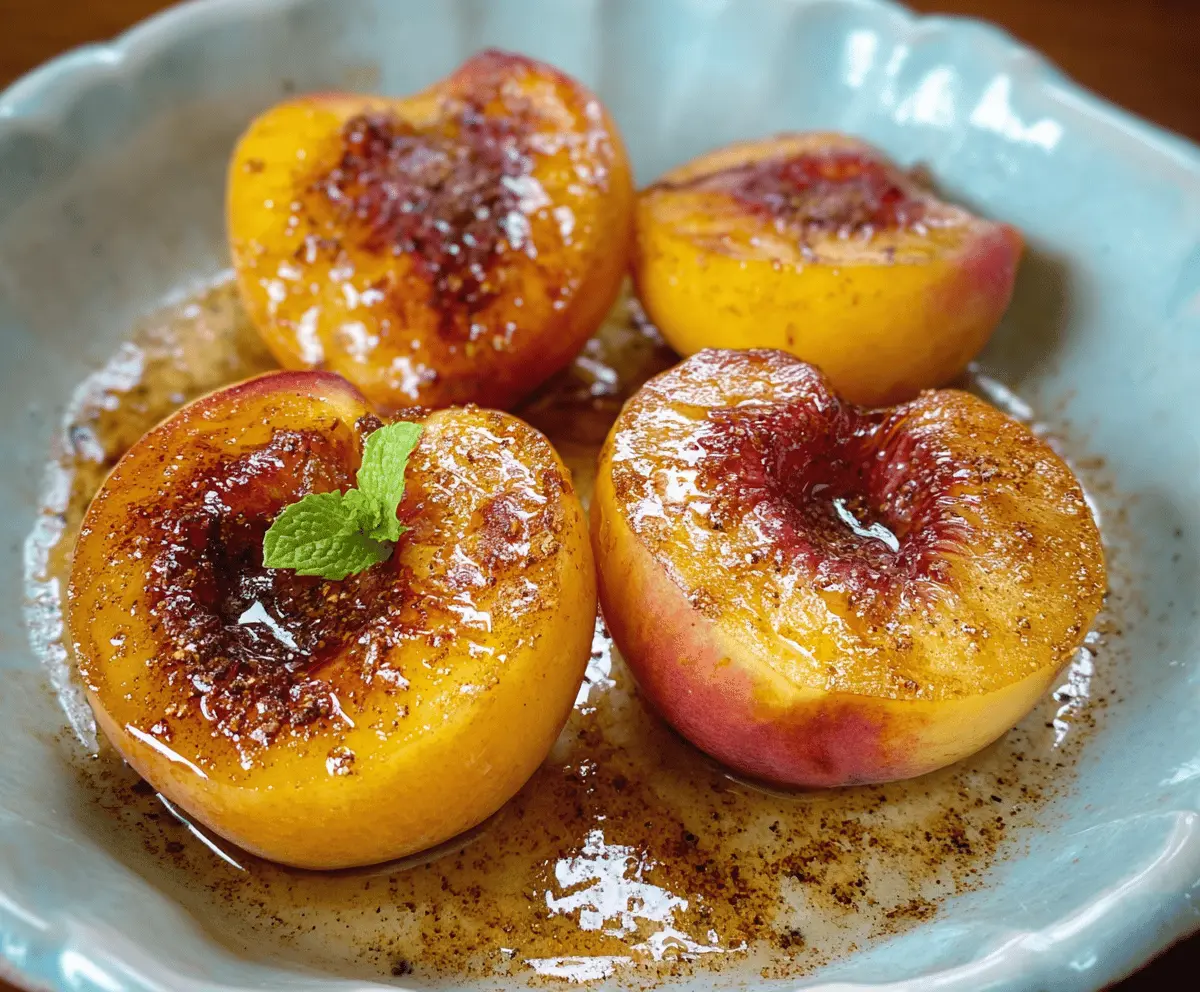 Honey Roasted Peaches – Easy Clean Eating Dessert