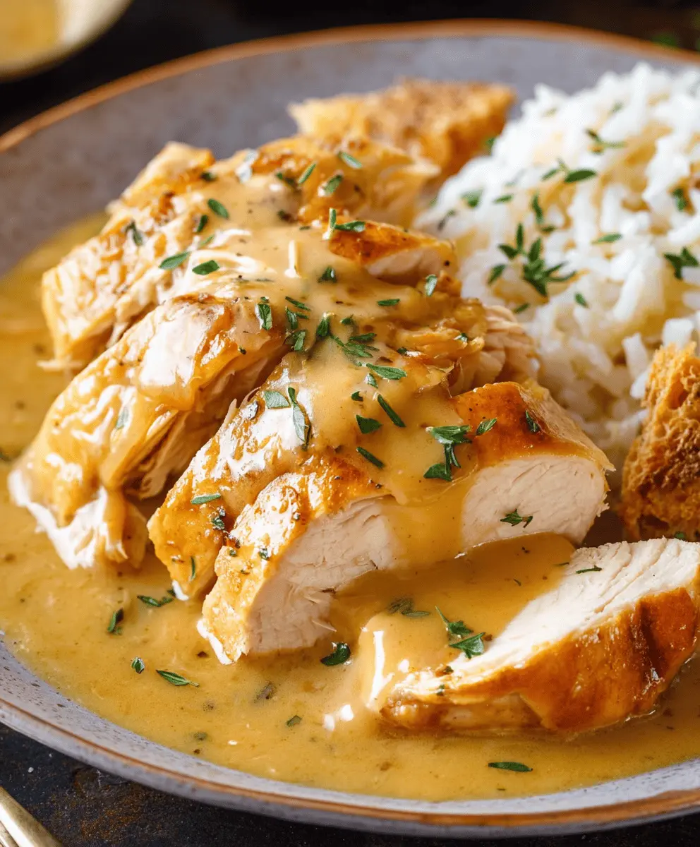 Easy Crockpot Chicken and Creamy Gravy Recipe
