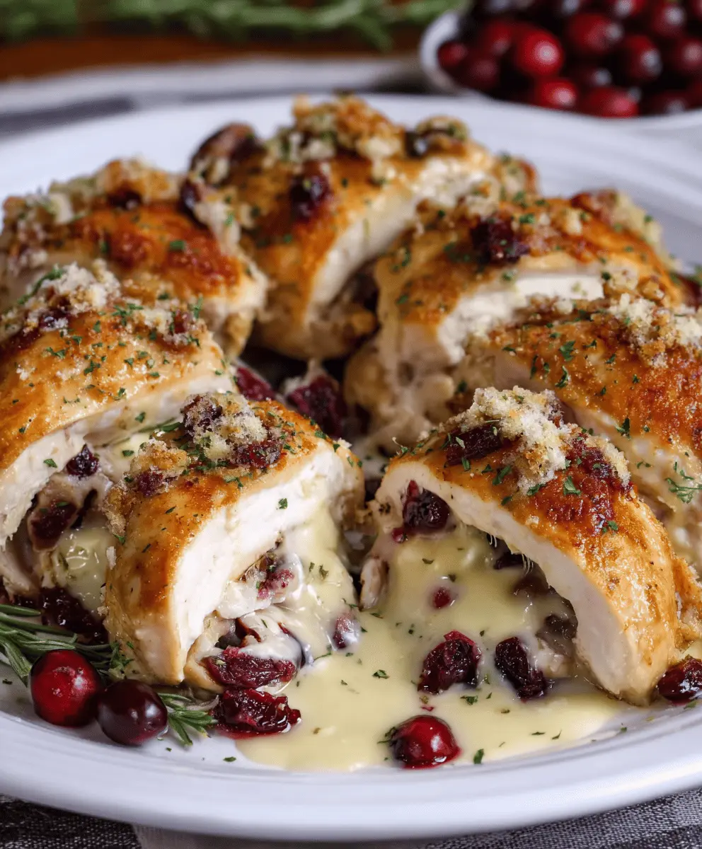 Creamy Cranberry Brie Stuffed Chicken Recipe
