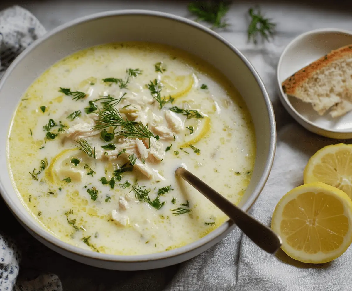 Creamy Greek Lemon Chicken Soup Recipe
