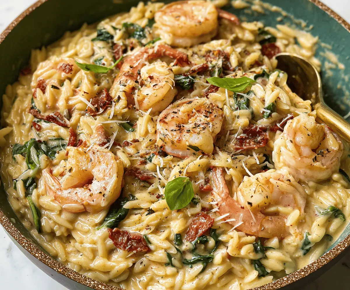 Creamy Tuscan Shrimp Orzo Recipe for Dinner