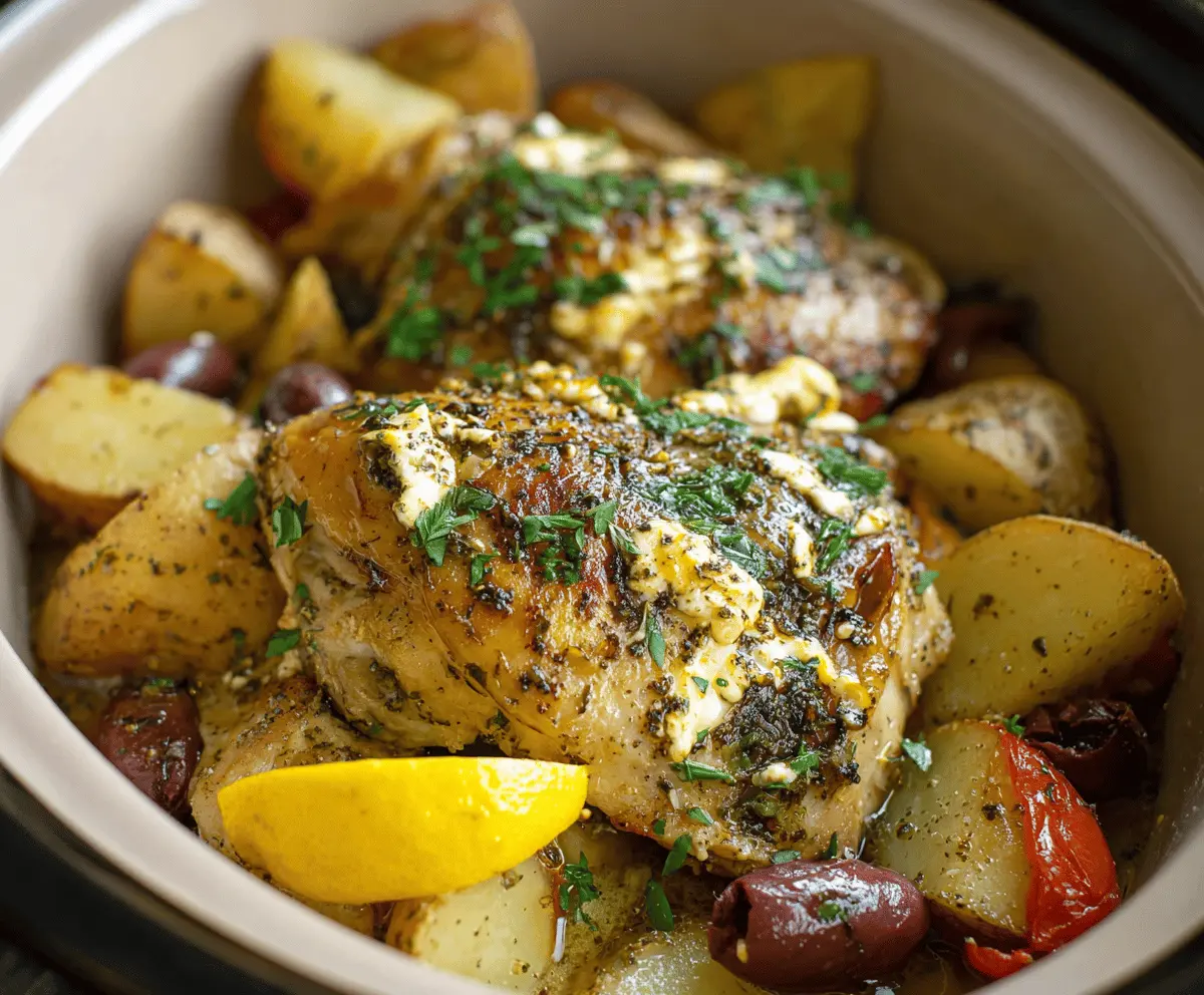 Easy Crockpot Greek Chicken Recipe