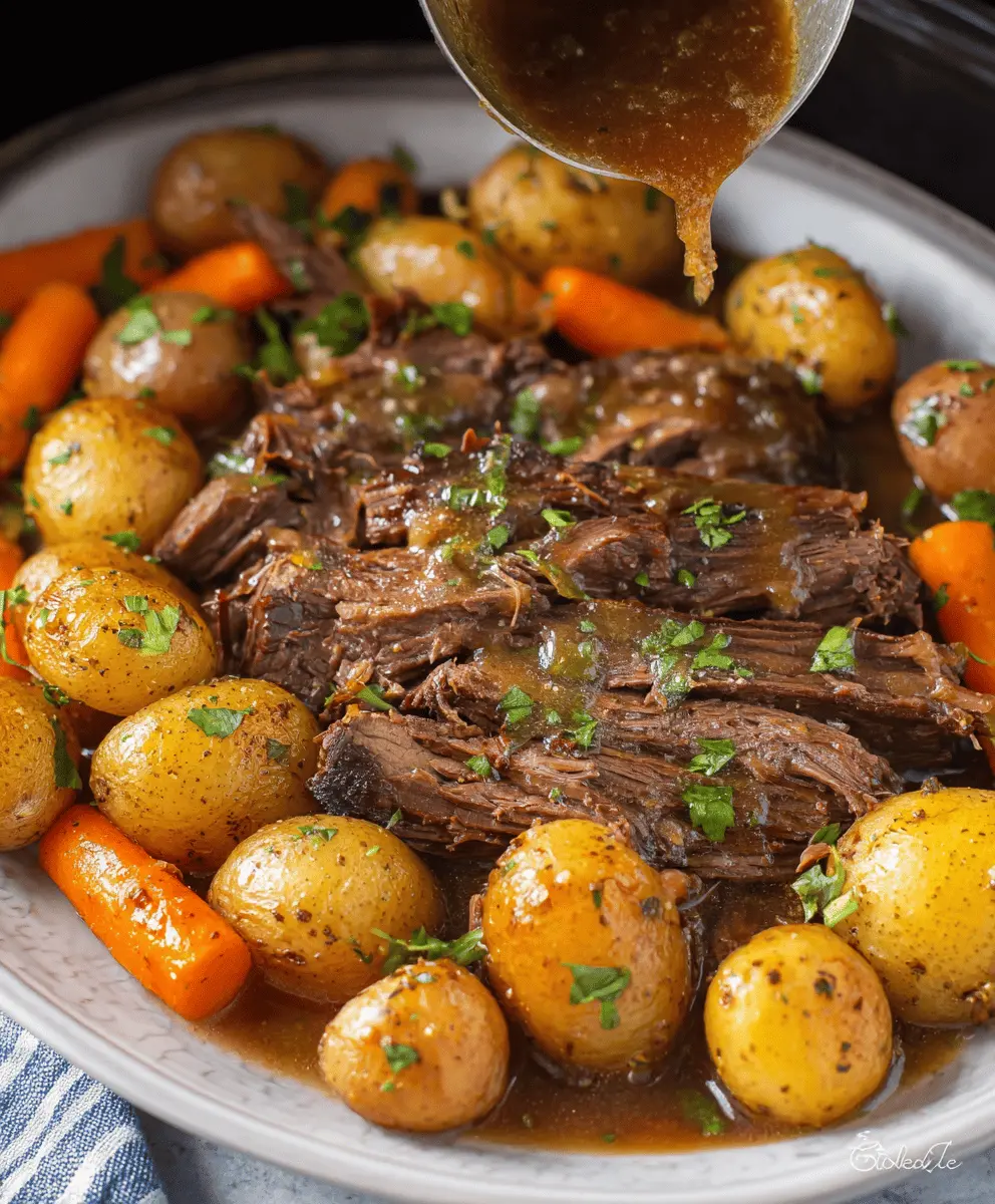 Easy Crock Pot Pot Roast Recipe with Gravy