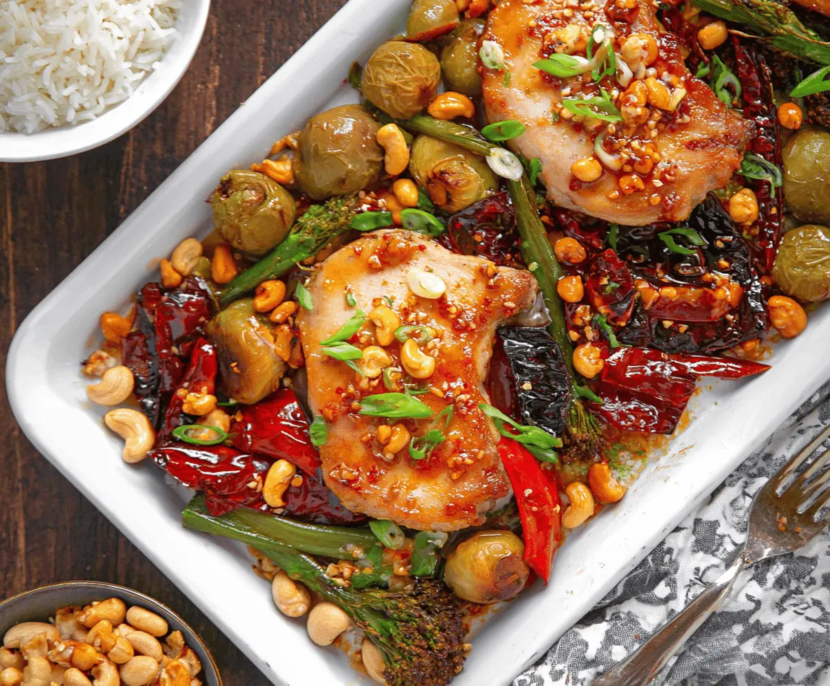 Easy Sheet Pan Kung Pao Pork Chops Recipe